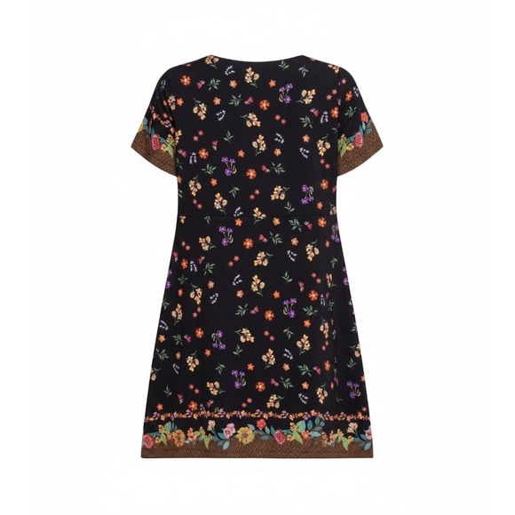 Johnny Was Multicolor Nani Twist Front Swing Dress, Size XL, Floral Boho Relaxed - Picture 2 of 7